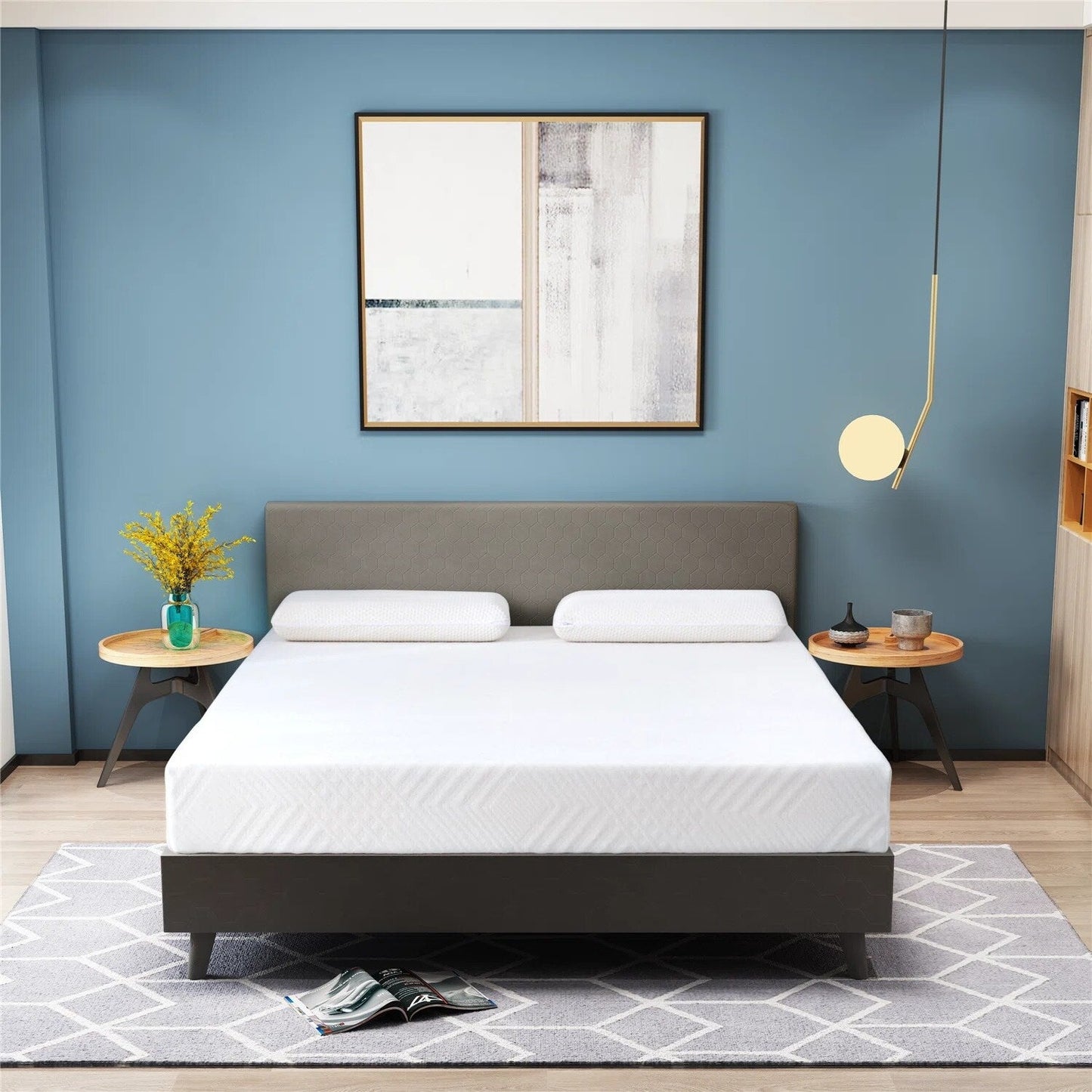 Materasso in memory foam da 12 pollici, materasso in gel rinfrescante al tè verde, letto in una scatola, certificato CertiPUR-US