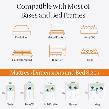 Materasso in memory foam da 14 pollici, materasso in gel per un sonno fresco e sollievo dalla pressione, materasso in scatola