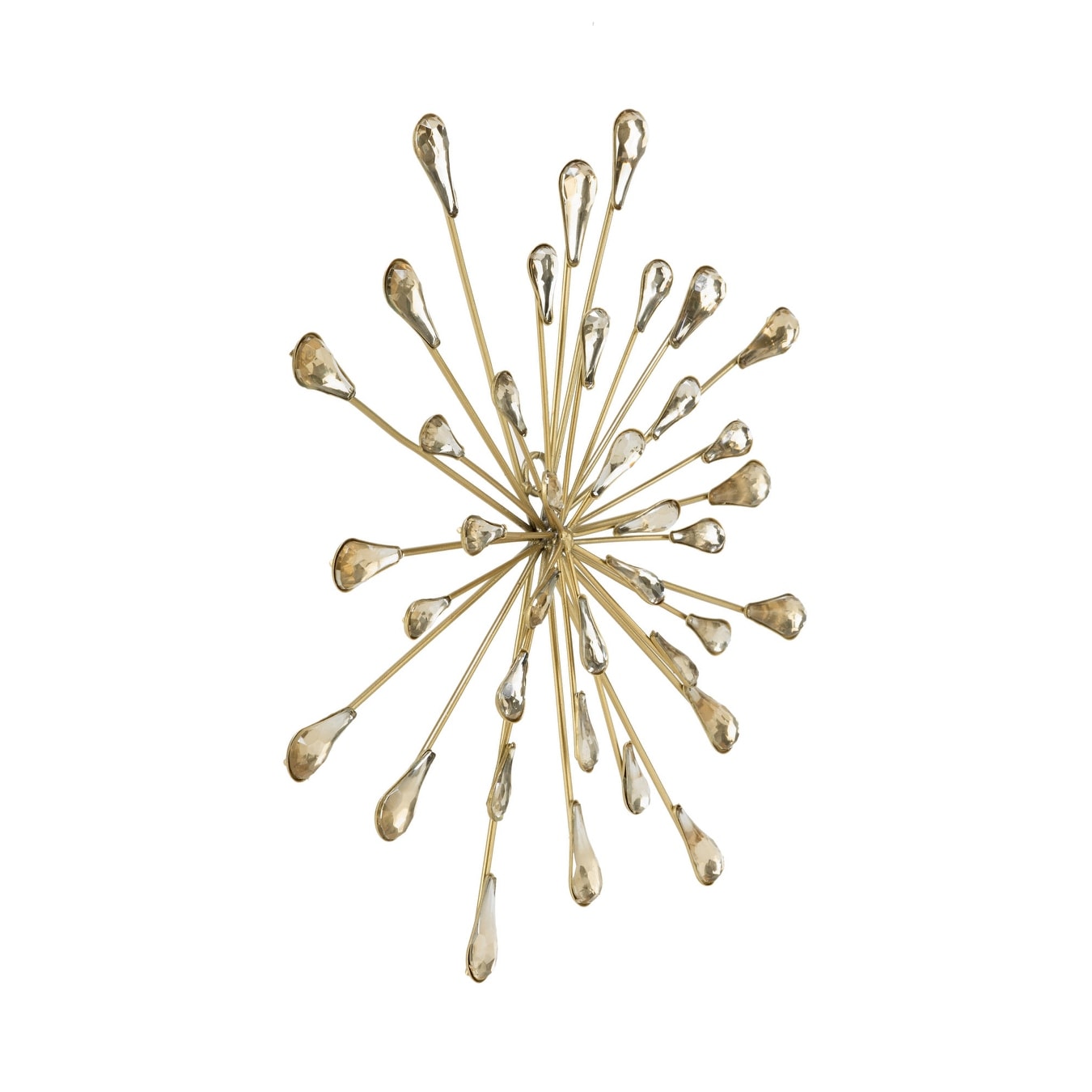 Decorazione da parete in metallo dorato Starburst/perline trasparenti da 12,5 DIA