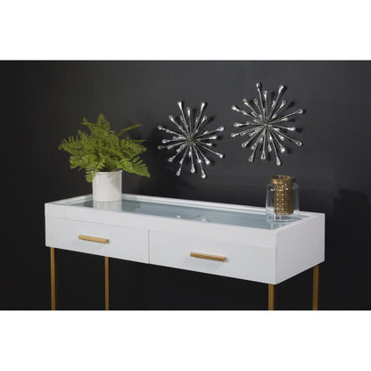 Decorazione da parete in metallo/perline trasparenti a forma di stella argentata da 12,5 DIA