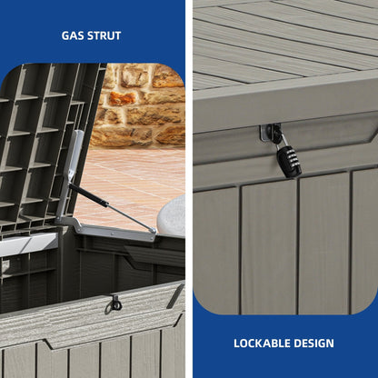 Grande contenitore per ponte in resina resistente all'acqua con serratura da 120-260 galloni