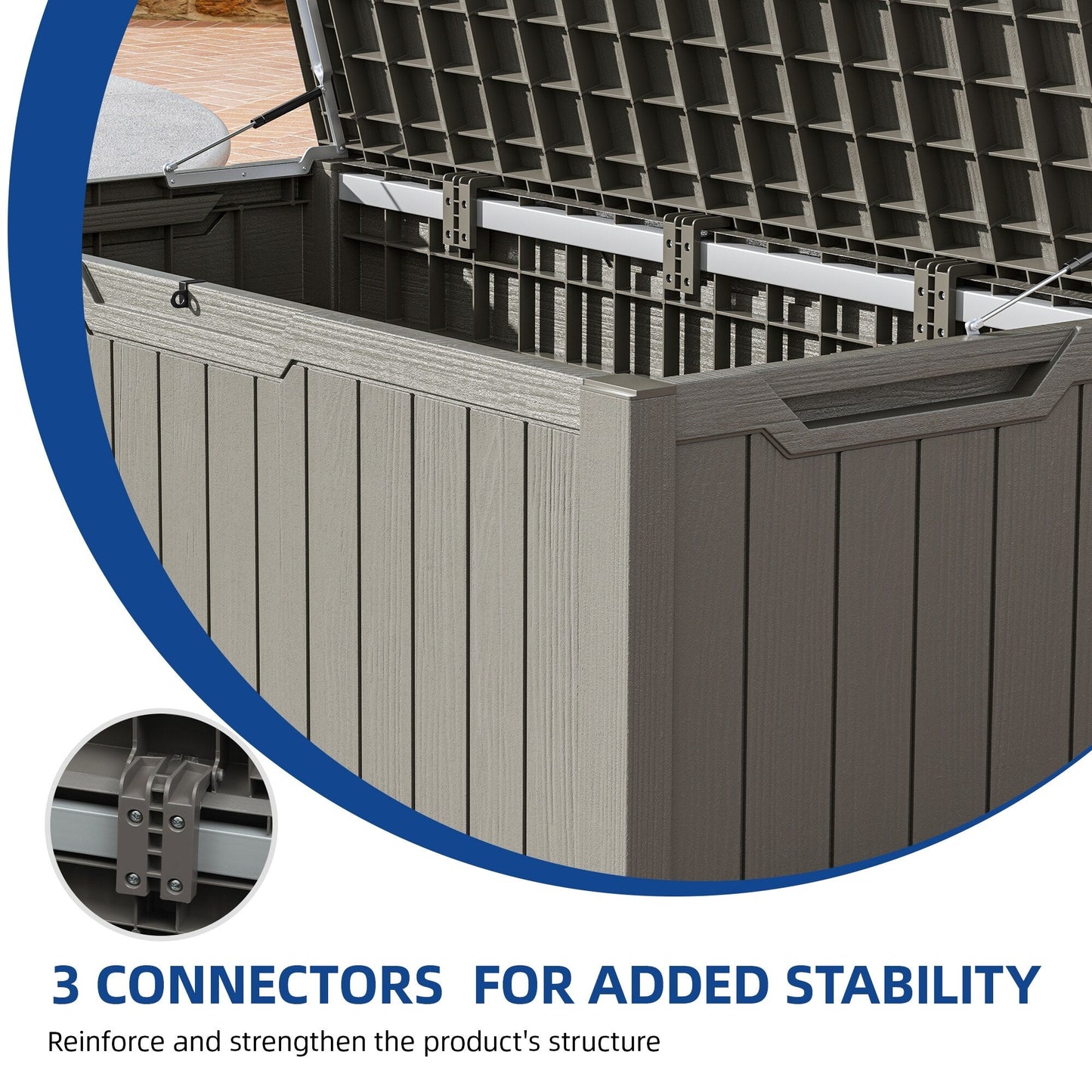 Grande contenitore per ponte in resina resistente all'acqua con serratura da 120-260 galloni