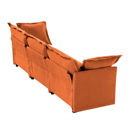 Divano 120 Chenille a 4 posti con morbidi cuscini multipli grandi per soggiorno e camera da letto