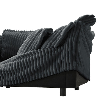 Divano a 4 posti in velluto a coste da 120 cm con morbidi cuscini multipli per soggiorno e camera da letto