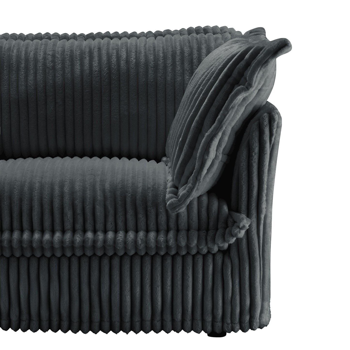 Divano a 4 posti in velluto a coste da 120 cm con morbidi cuscini multipli per soggiorno e camera da letto