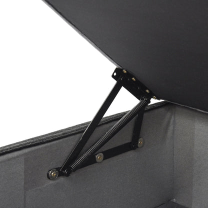 Divano componibile moderno a forma di L da 120 cm, divano modulare in lino con pouf contenitore