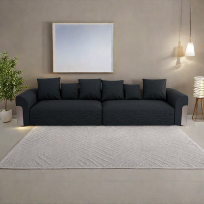 Divano a 4 posti in tessuto 127.4Fabric con seduta profonda, comodo divano a nuvola con cuscini