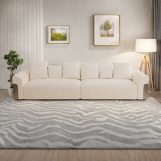 Divano a 4 posti in tessuto 127.4Fabric con seduta profonda, comodo divano a nuvola con cuscini