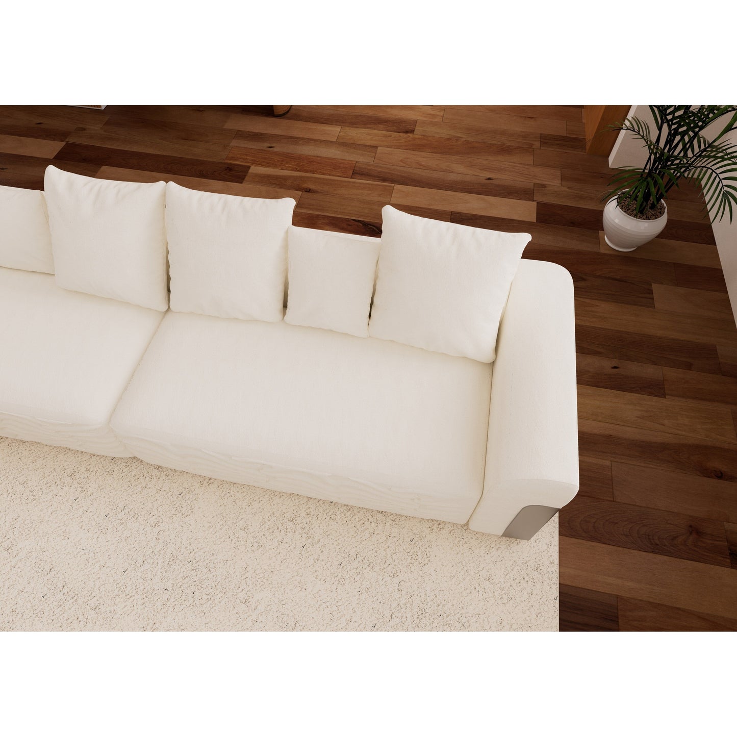 Divano a 4 posti in tessuto 127.4Fabric con seduta profonda, comodo divano a nuvola con cuscini