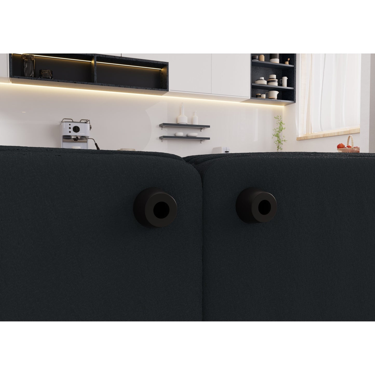 Divano a 4 posti in tessuto 127.4Fabric con seduta profonda, comodo divano a nuvola con cuscini