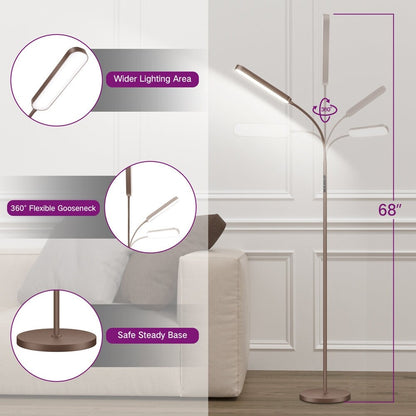 Lampada da terra a LED dimmerabile da 12 W per lettura/lavoro con telecomando e controllo touch - N/D