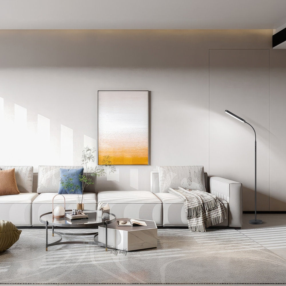 Lampada da terra a LED dimmerabile da 12 W per lettura/lavoro con telecomando e controllo touch - N/D