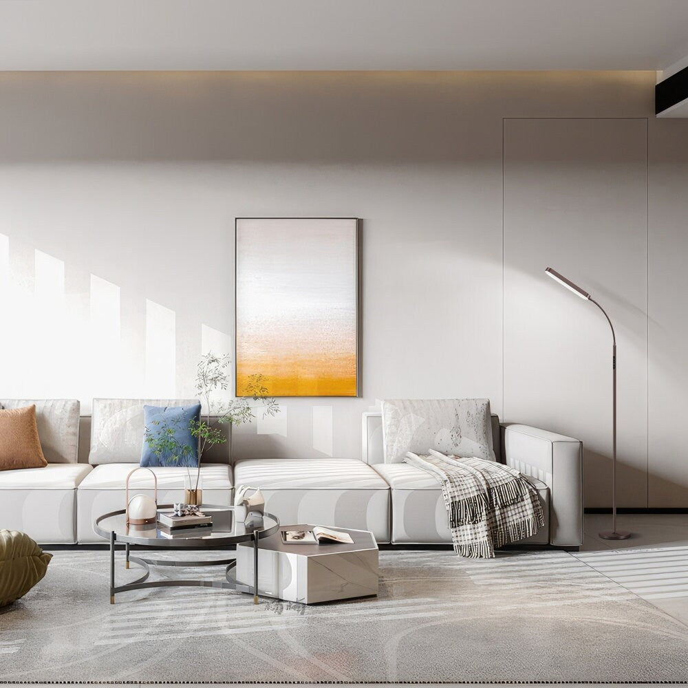 Lampada da terra a LED dimmerabile da 12 W per lettura/lavoro con telecomando e controllo touch - N/D