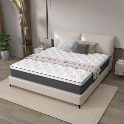 12 Materassi ibridi in memory foam con infusione di gel rinfrescante e molle