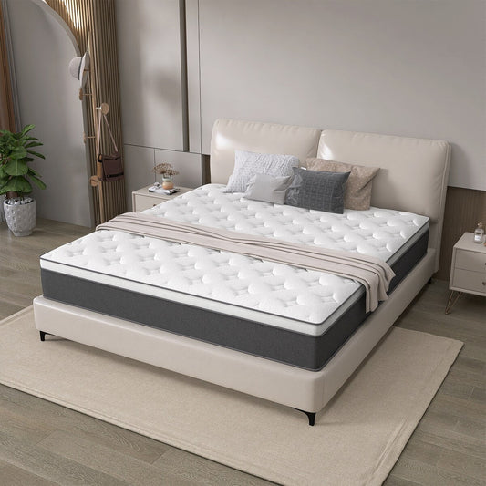 12 Materassi ibridi in memory foam con infusione di gel rinfrescante e molle