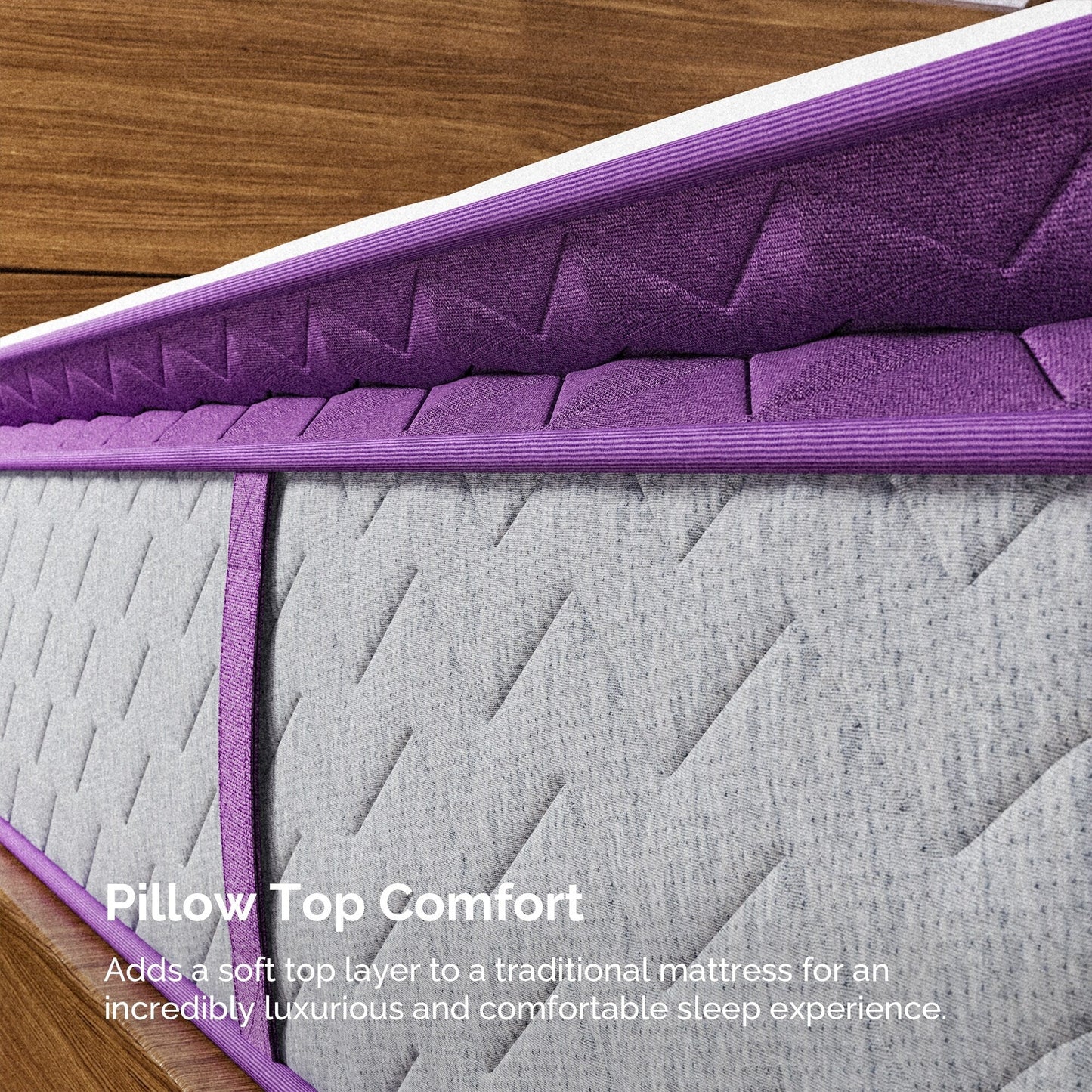 Materasso Pillow Top 12 Medium Firm - Schiuma di carbone di bambù, supporto a 5 zone, certificato CertiPUR-US?