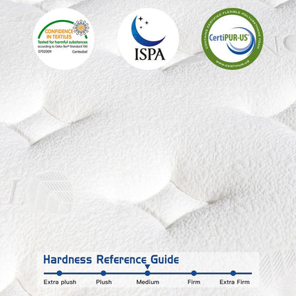 12 materassi ibridi in memory foam di medie dimensioni in una scatola