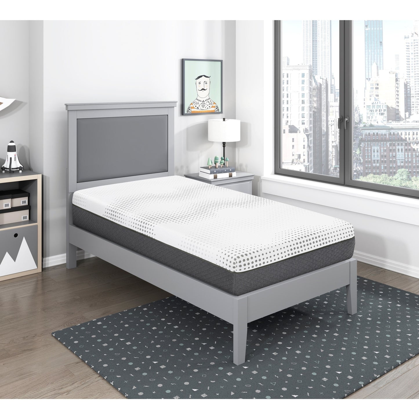 Materasso ibrido in memory foam con 12 molle insacchettate in morbida schiuma, materasso in memory foam con infusione di gel al tè verde in una scatola