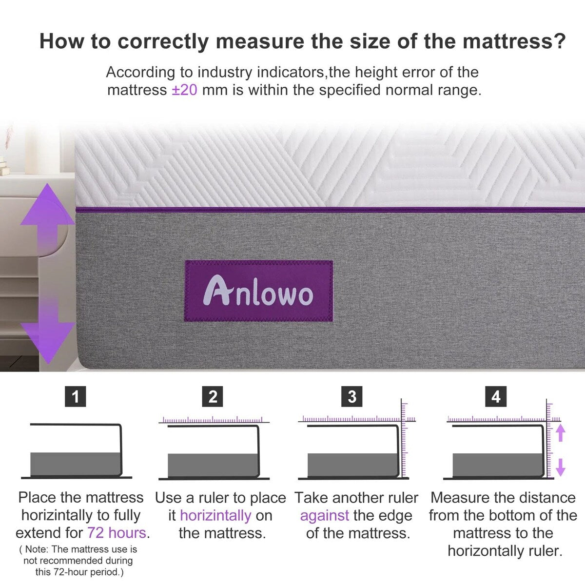 Materasso in memory foam in gel morbido da 12'' in una scatola