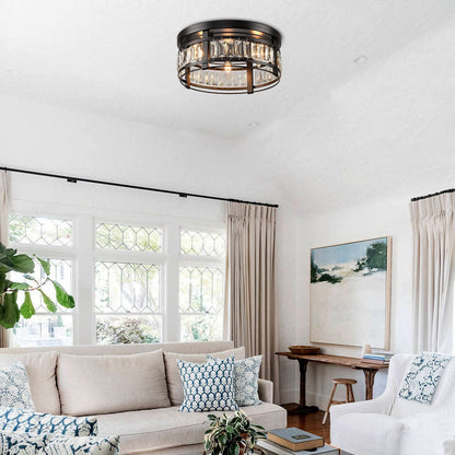 13.3 Lampadario moderno a 3 luci in cristallo nero da incasso per corridoio