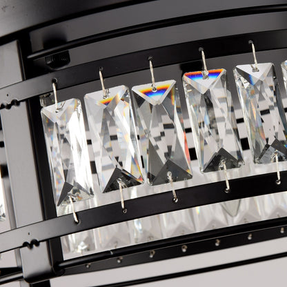 13.3 Lampadario moderno a 3 luci in cristallo nero da incasso per corridoio