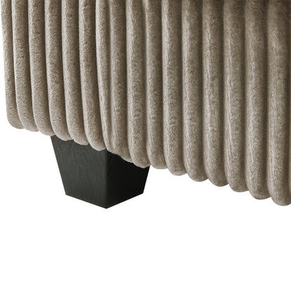 Divano a 4 posti in velluto a coste 133 con porte USB, portabicchieri ribaltabili e spazio nascosto