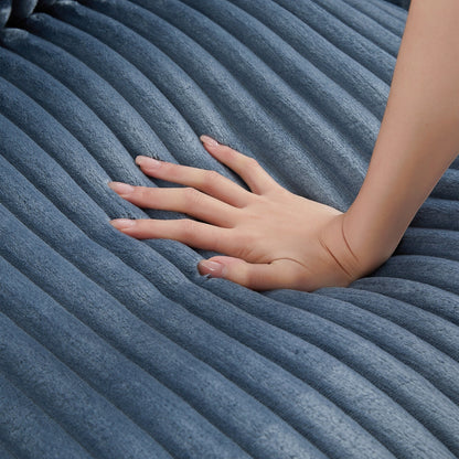 Divano a 4 posti in velluto a coste 133 con porte USB, portabicchieri ribaltabili e spazio nascosto