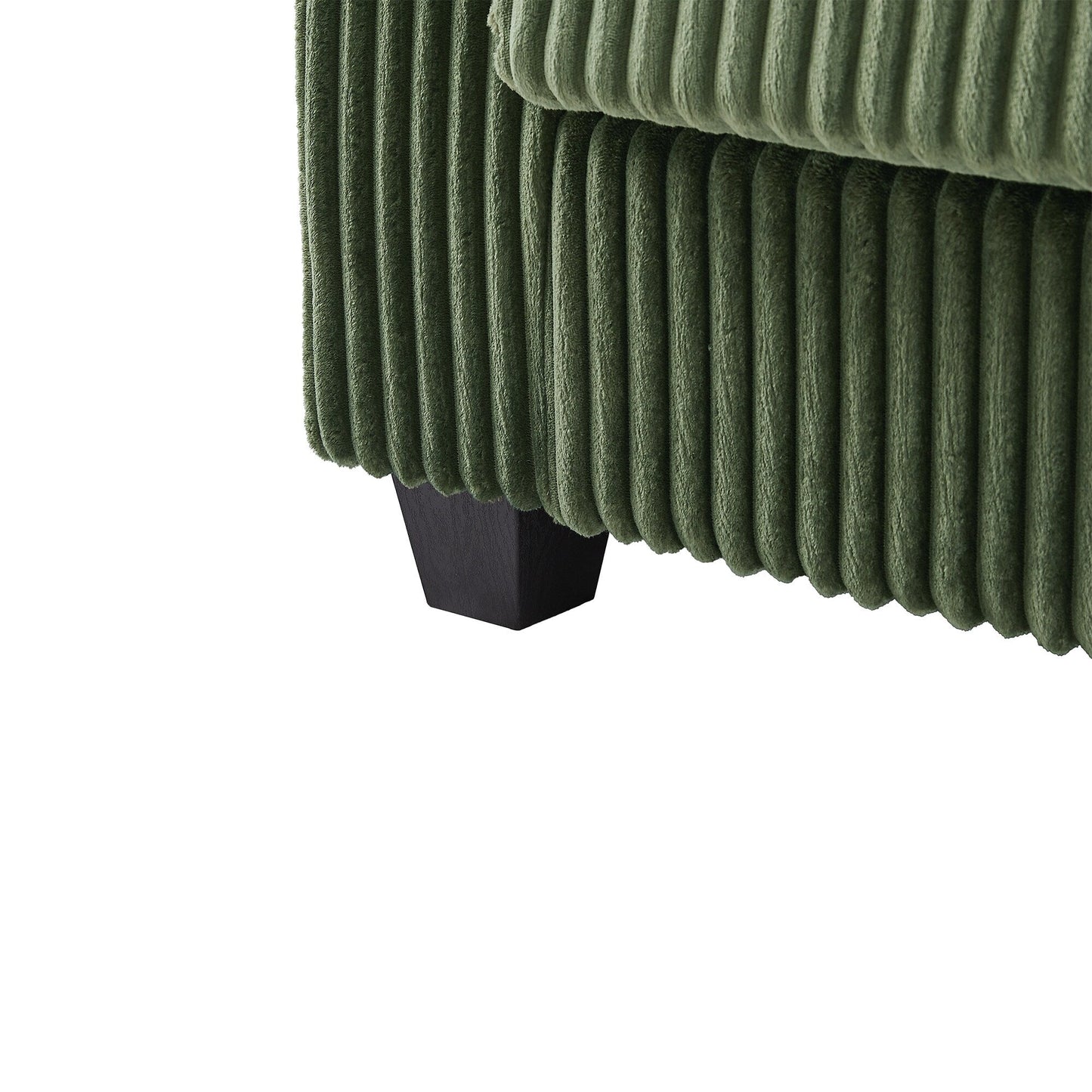 Divano a 4 posti in velluto a coste 133 con porte USB, portabicchieri ribaltabili e spazio nascosto