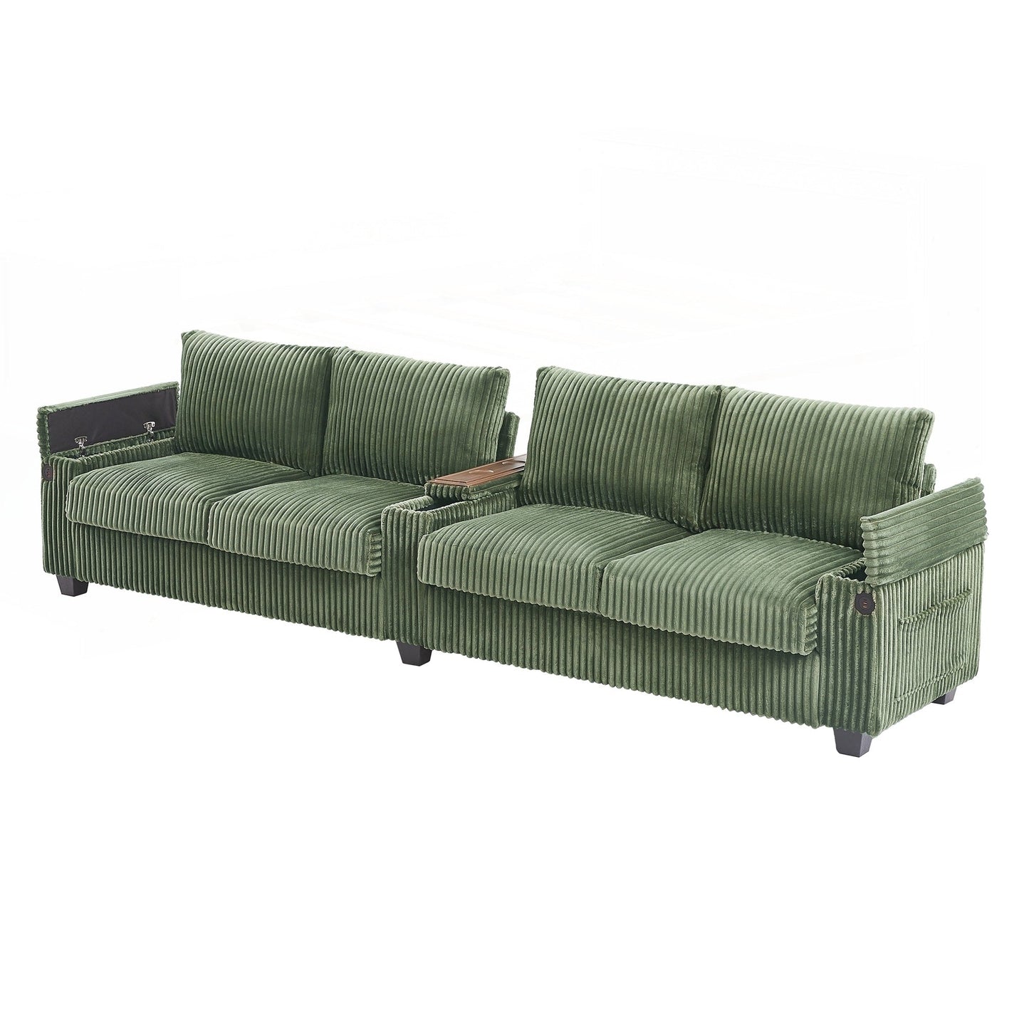 Divano in velluto a coste da 133 pollici a 4 posti