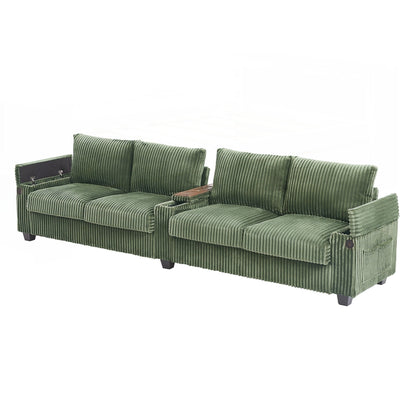 Divano in velluto a coste da 133 pollici a 4 posti