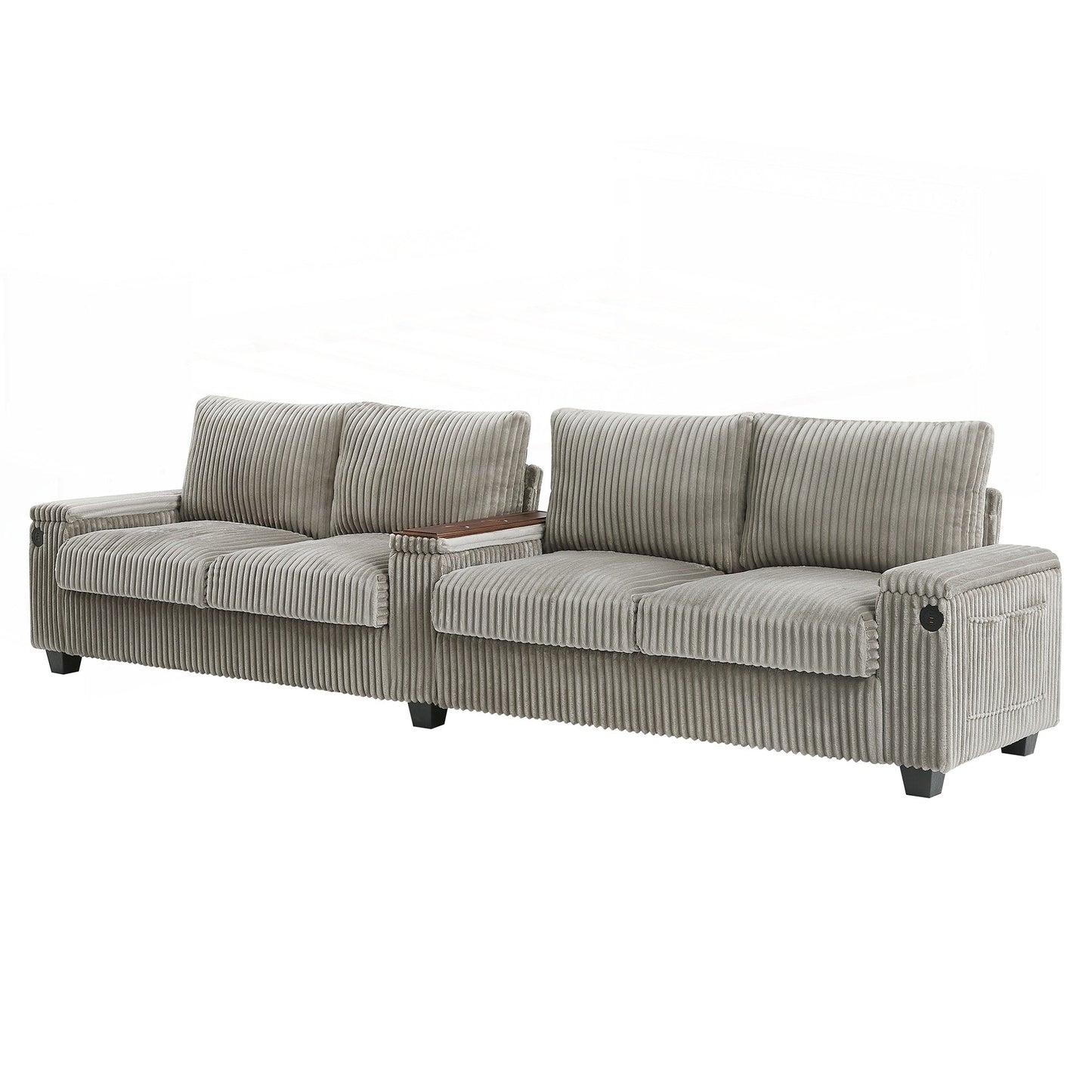 Divano in velluto a coste da 133 pollici a 4 posti