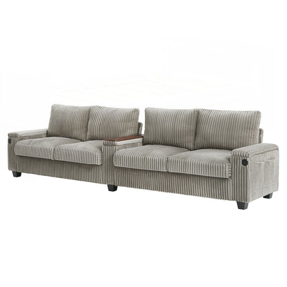 Divano in velluto a coste da 133 pollici a 4 posti