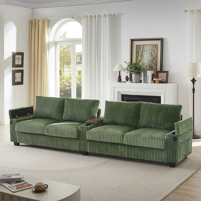 Divano in velluto a coste da 133 pollici a 4 posti