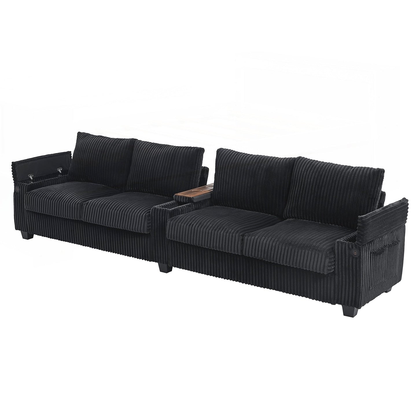 Divano in velluto a coste da 133 pollici a 4 posti