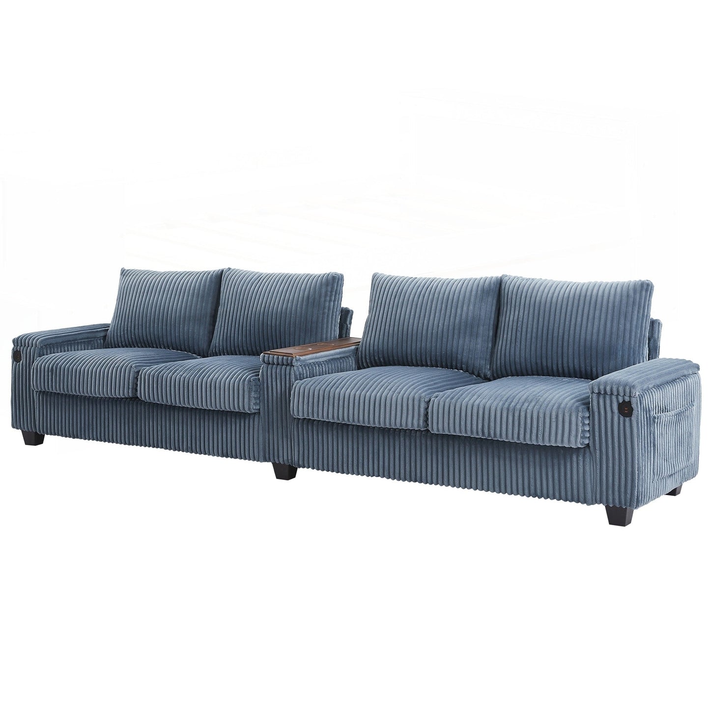 Divano in velluto a coste da 133 pollici a 4 posti