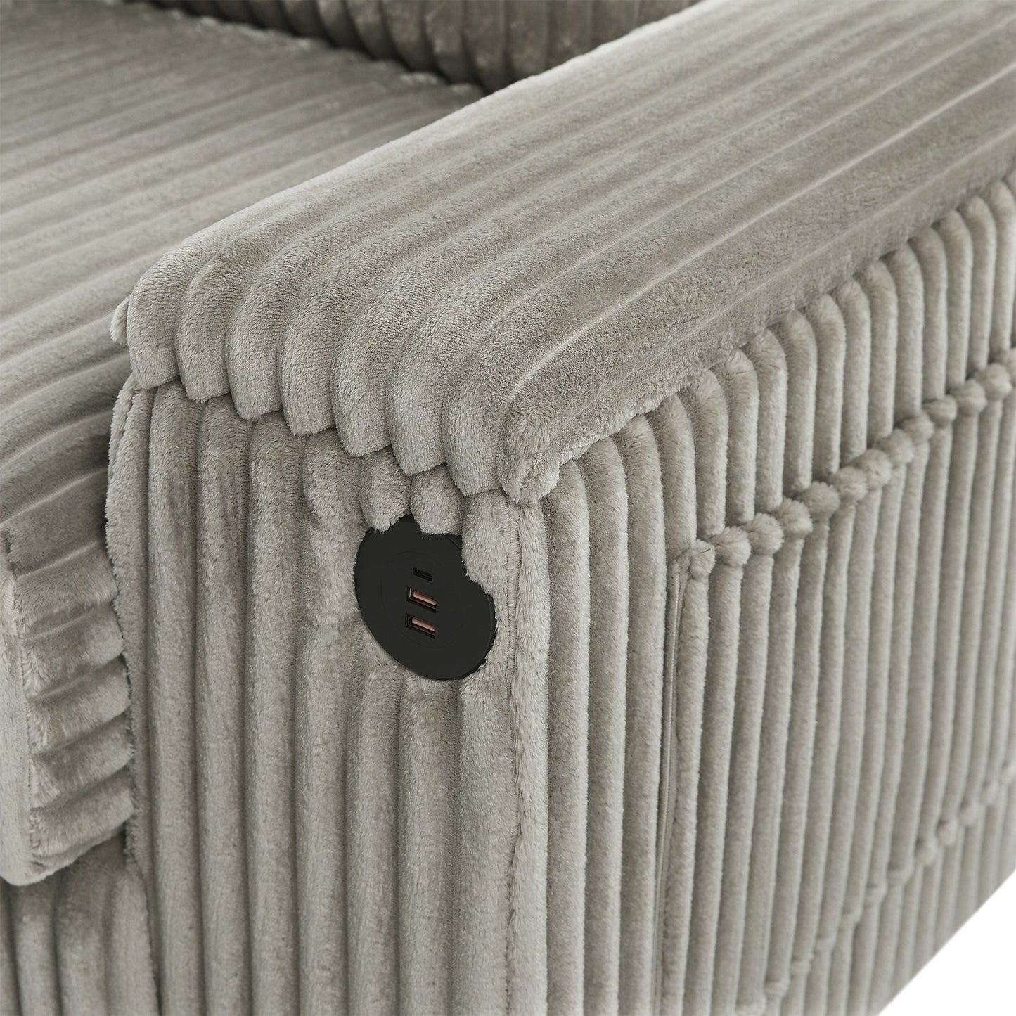 Divano in velluto a coste da 133 pollici a 4 posti