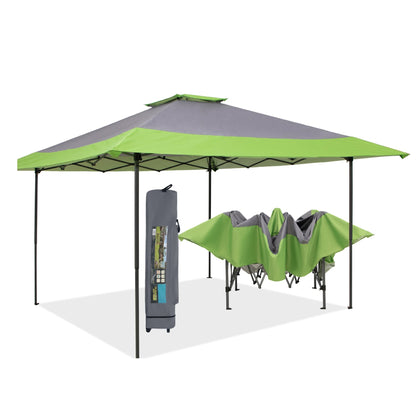 Gazebo da giardino rinforzato con baldacchino pop-up da esterno 13' x 13' con elegante tenda angolare - 13x13 piedi
