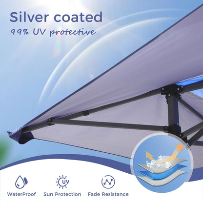 Gazebo da giardino rinforzato con baldacchino pop-up da esterno 13' x 13' con elegante tenda angolare - 13x13 piedi