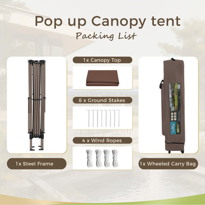 Gazebo da giardino rinforzato con baldacchino pop-up da esterno 13' x 13' con elegante tenda angolare - 13x13 piedi