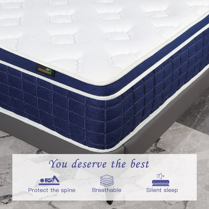 Materasso ibrido in memory foam da 14 pollici in una scatola per alleviare la pressione