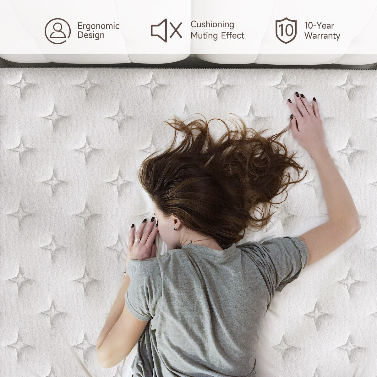 Materasso da 14 pollici in memory foam infuso di gel con molle insacchettate ibride