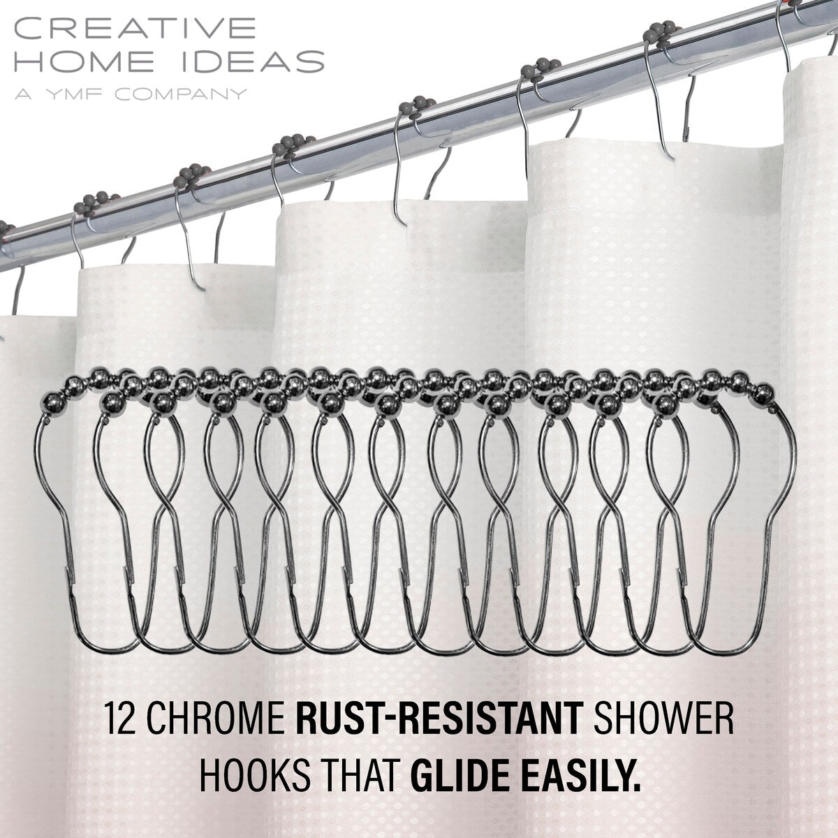 Set da bagno/doccia da 14 pezzi - Tenda da doccia sfumata, ganci e rivestimento in PEVA