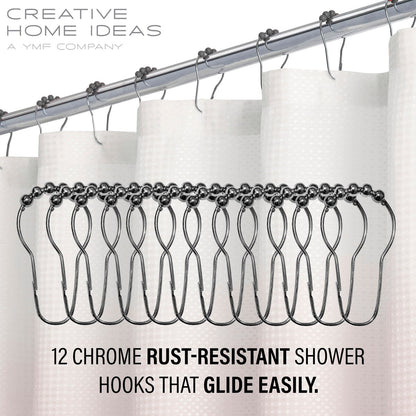 Set da bagno/doccia da 14 pezzi - Tenda da doccia sfumata, ganci e rivestimento in PEVA