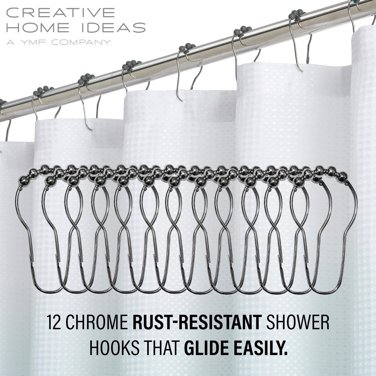 Set da bagno/doccia da 14 pezzi - Tenda da doccia sfumata, ganci e rivestimento in PEVA