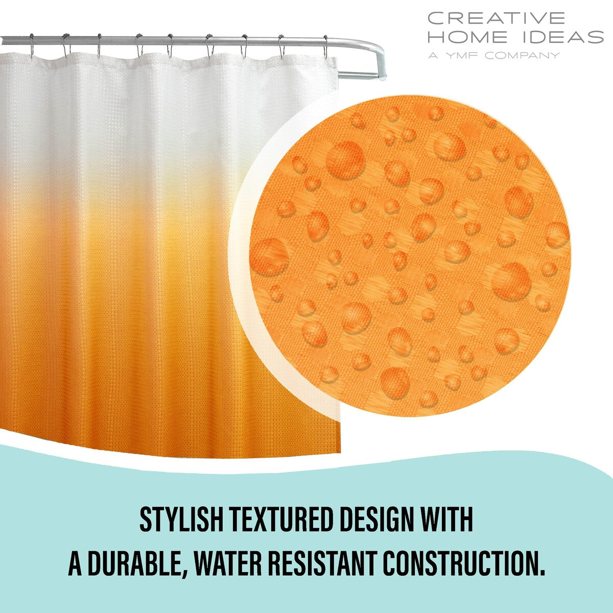 Set da bagno/doccia da 14 pezzi - Tenda da doccia sfumata, ganci e rivestimento in PEVA