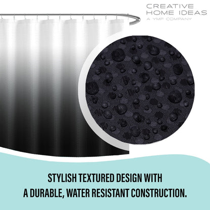 Set da bagno/doccia da 14 pezzi - Tenda da doccia sfumata, ganci e rivestimento in PEVA