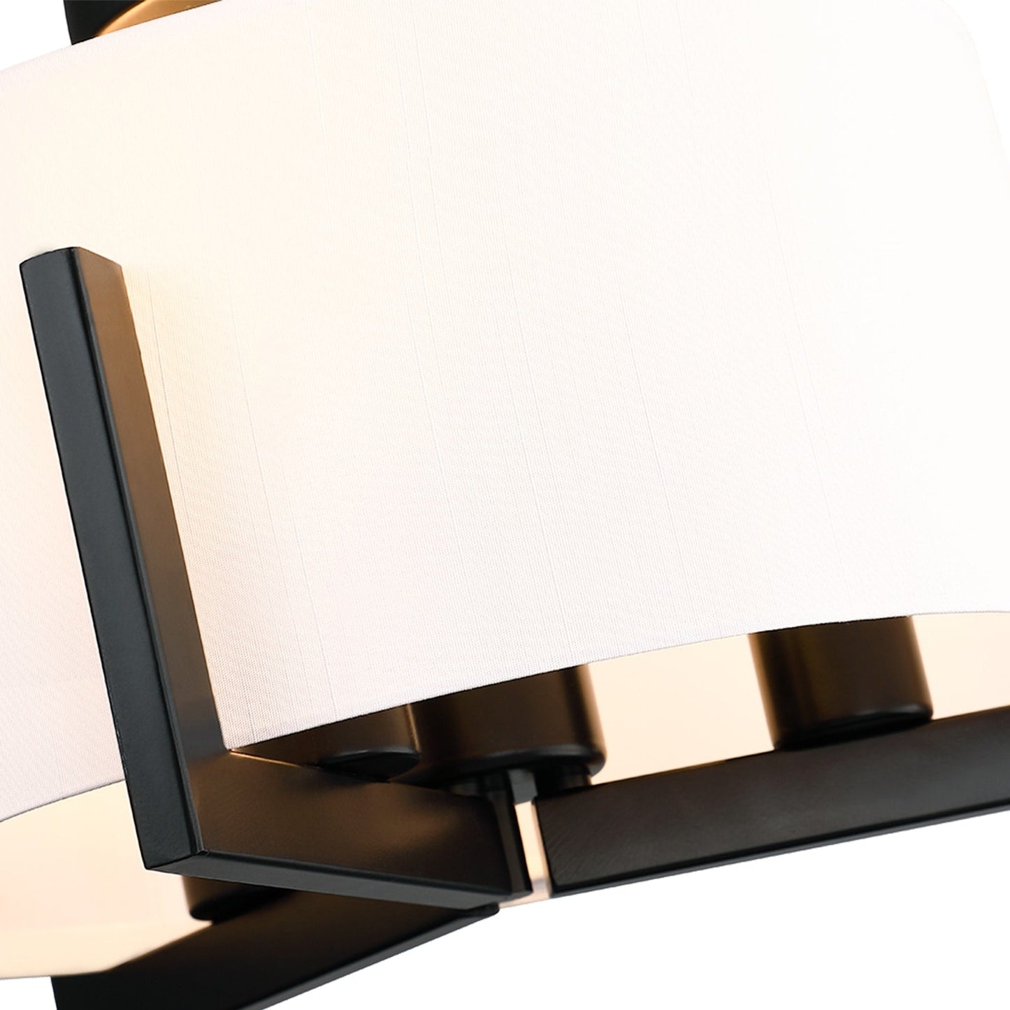 Plafoniera semi-incassata nera opaca da 14 pollici a 3 luci con paralume a tamburo - 14 W