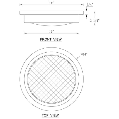 Lampada da incasso a LED da 14 pollici, nichel spazzolato, 30 W, 3000 K, con paralume in vetro a strisce - nichel spazzolato