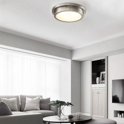 Lampada da incasso a LED da 14 pollici, nichel spazzolato, 30 W, 3000 K, con paralume in vetro a strisce - nichel spazzolato