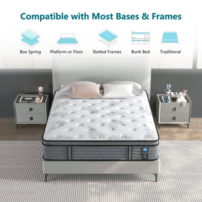 Materasso ibrido in memory foam Cool Gel da 14 pollici, formato singolo, in una scatola per piccole camere da letto